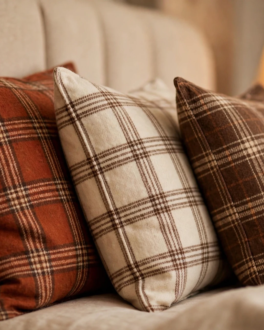 Add Plaid Flannel Throw Pillows