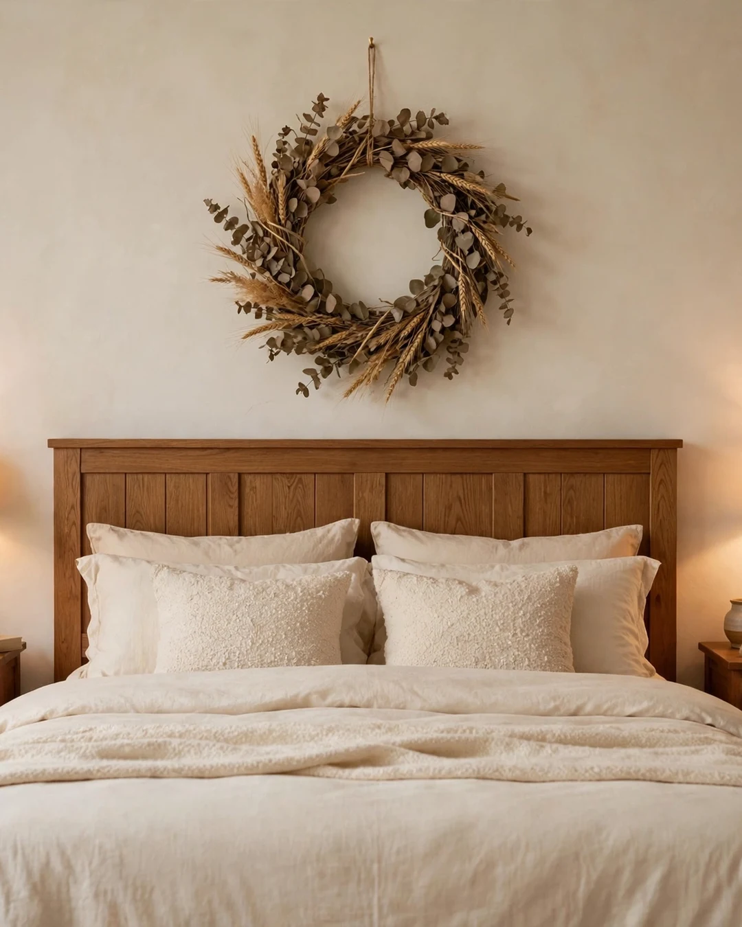 Hang an Autumn Wreath Over the Headboard