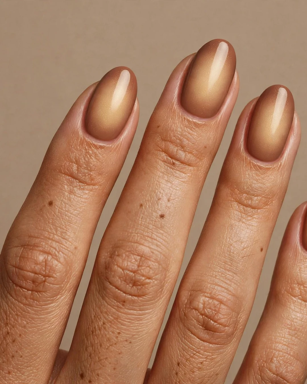 Mocha Glow Aura Nails