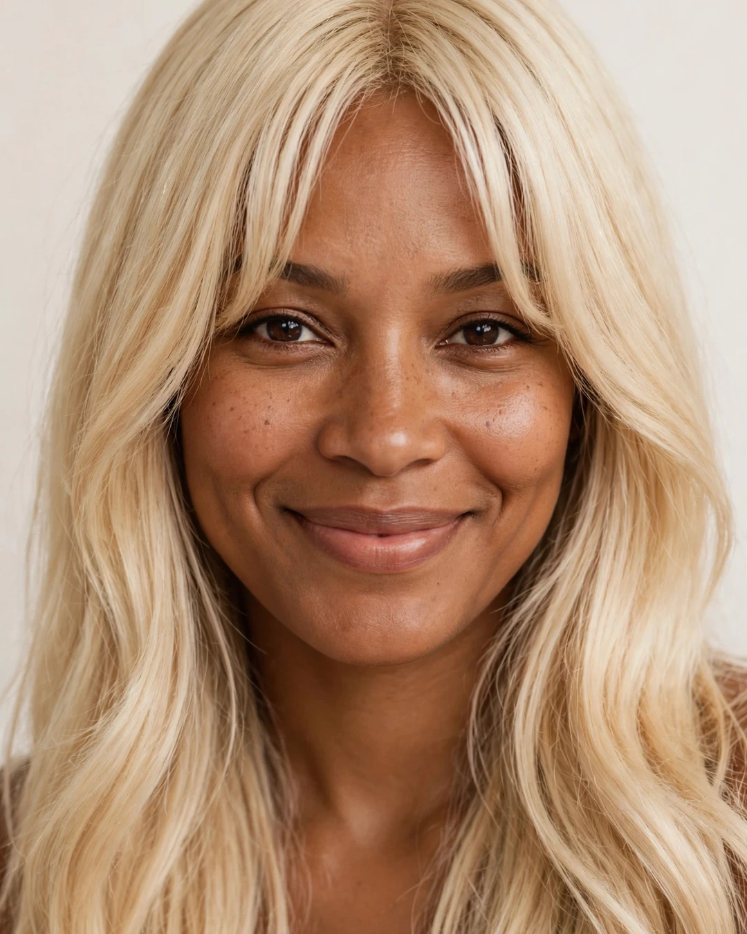 Buttercream Blonde Hair Curtain Bangs