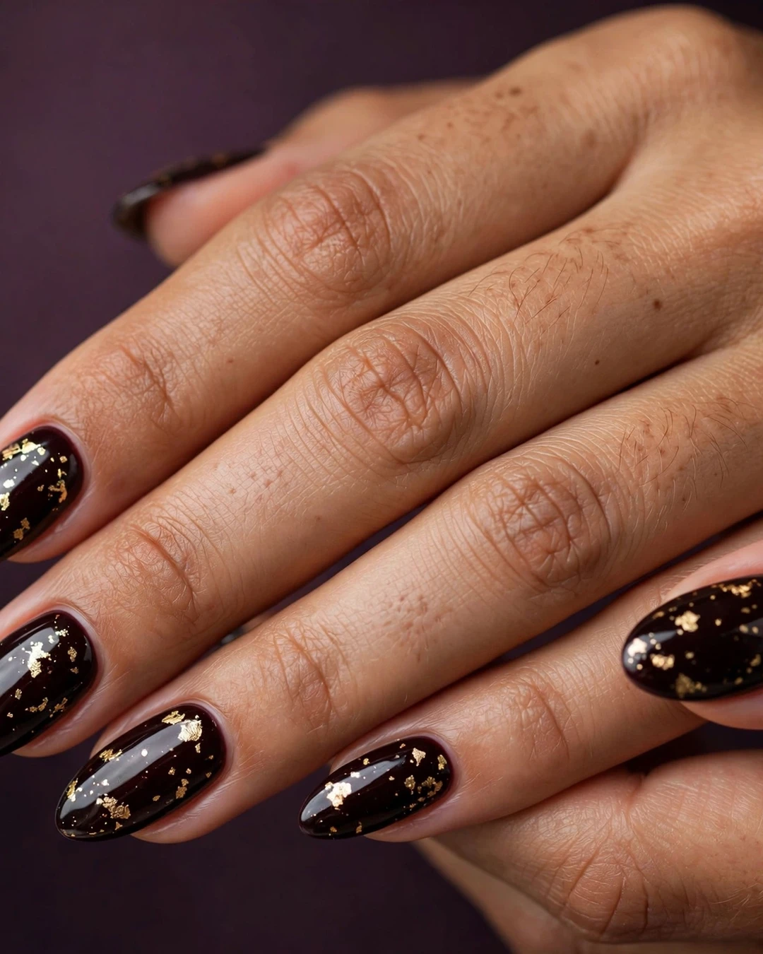 Black Cherry with Gold Foil Flecks