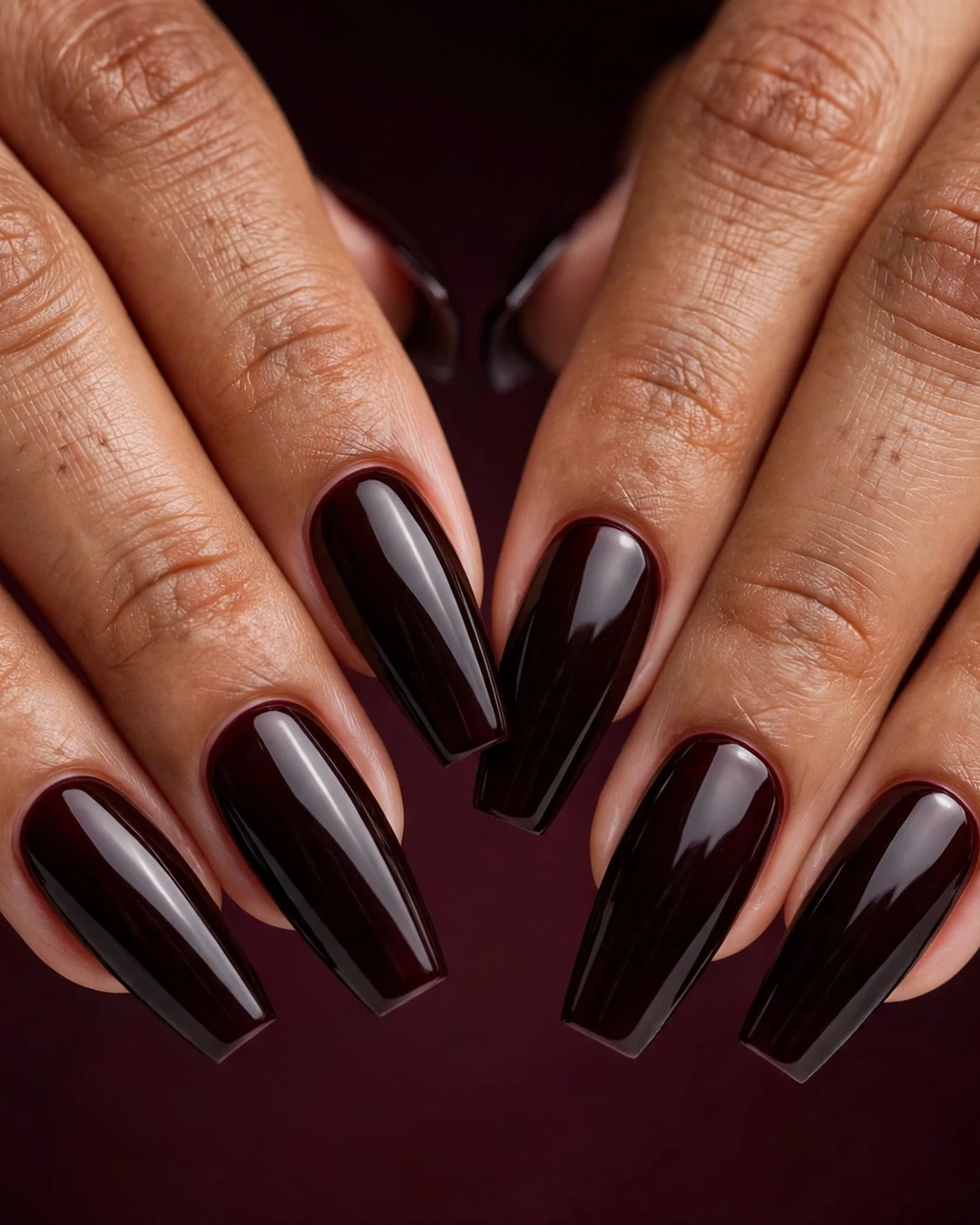 Black Cherry Coffin Nails