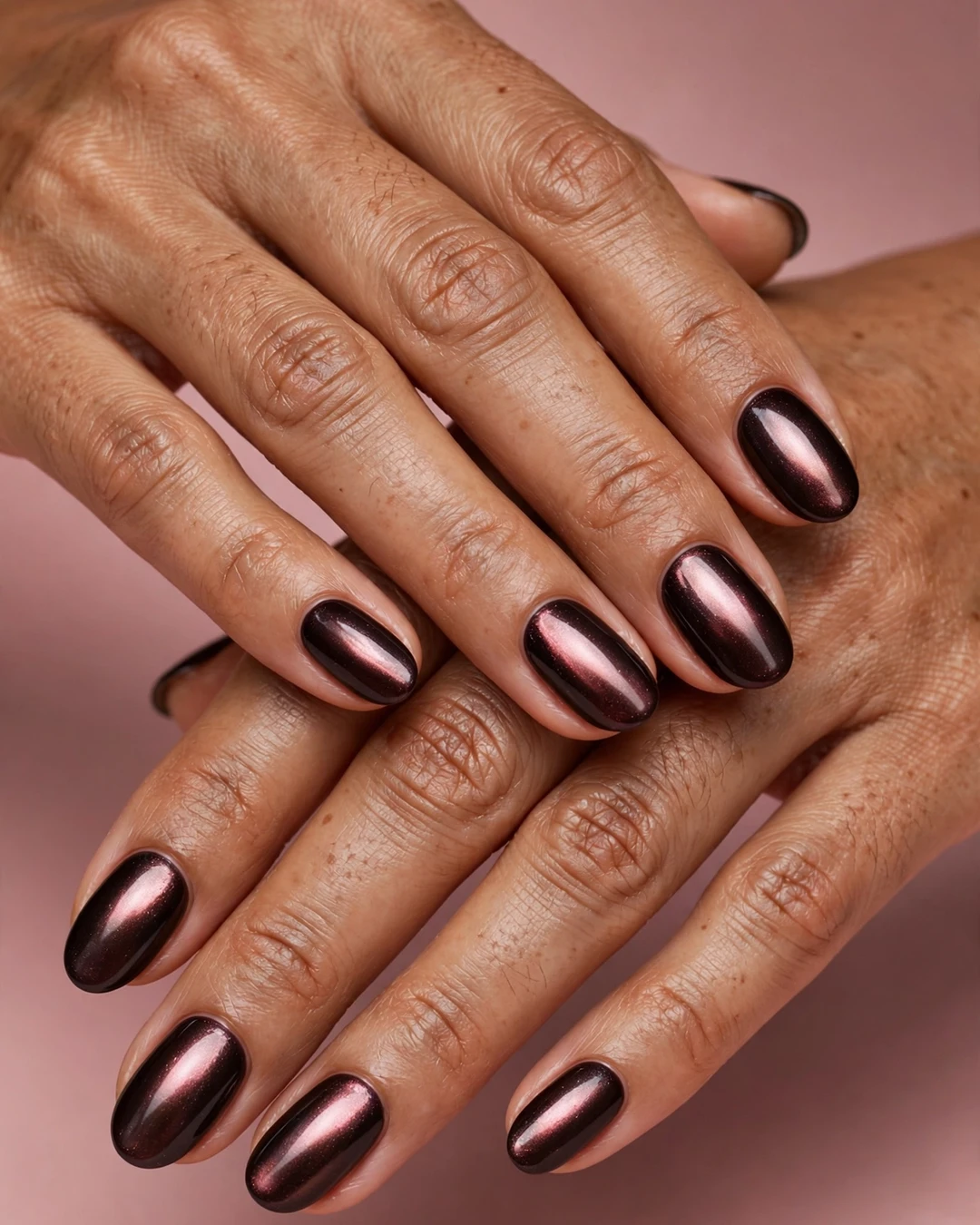 Black Cherry Glazed Donut Nails
