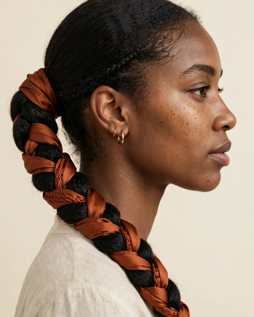 Silk Scarf Braided Ponytail
