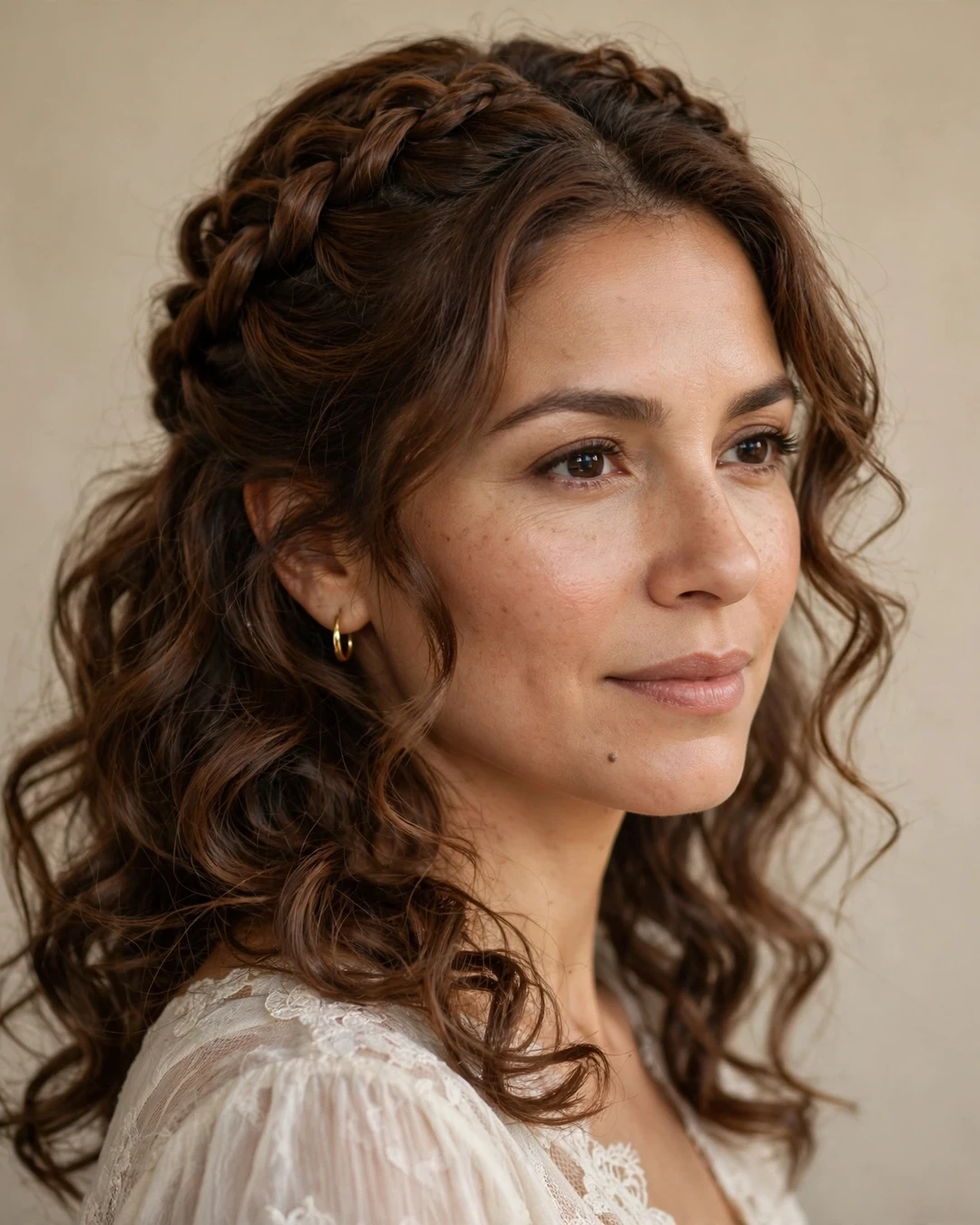 Half-Up Crown Braid