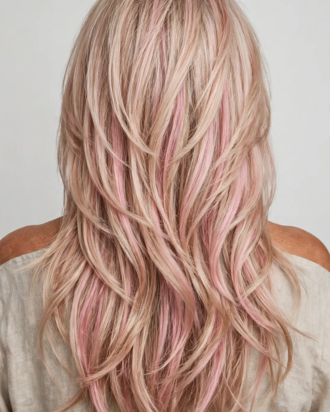 Long Layered Blush Blonde