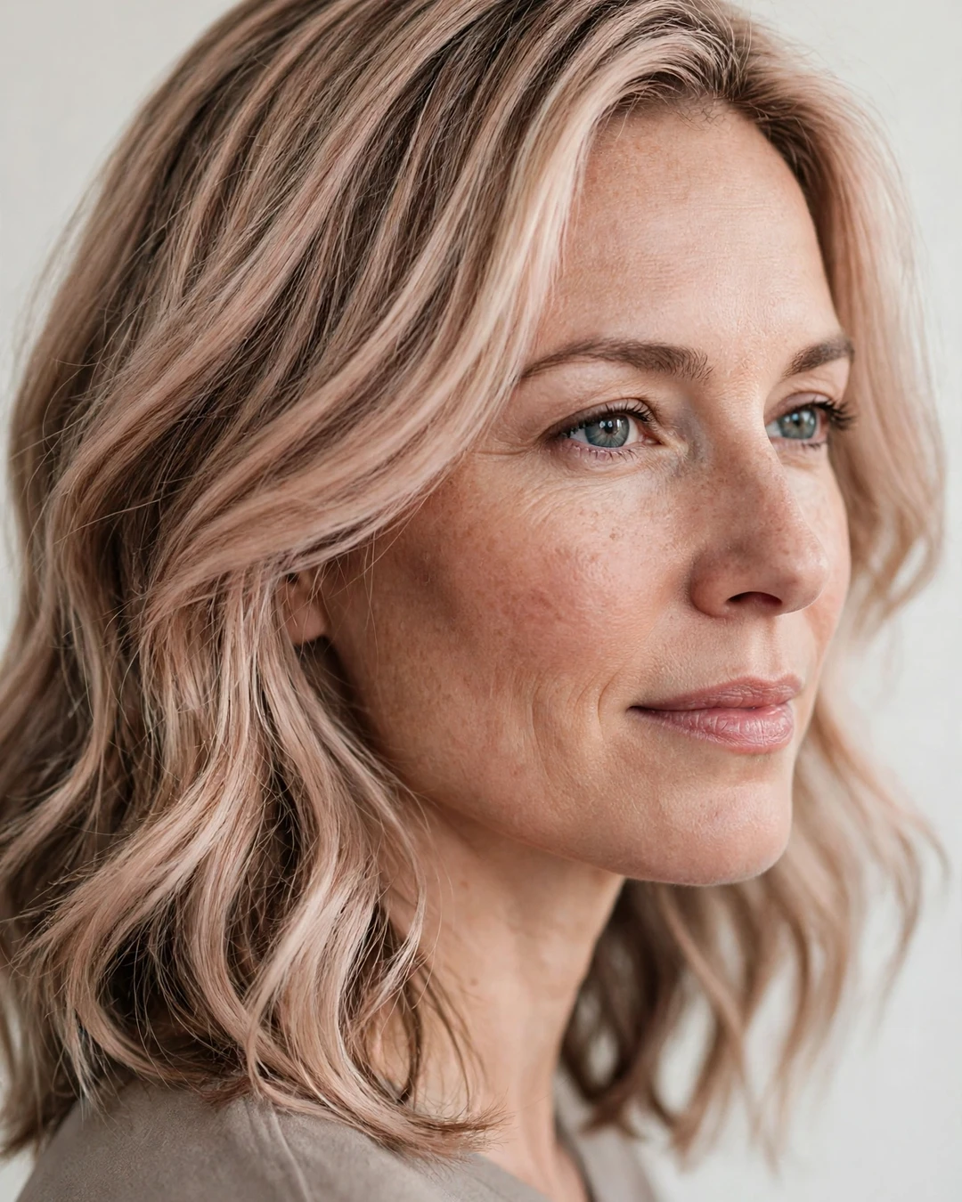 Blush Blonde With Lowlights