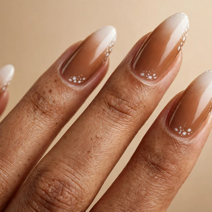 Caramel-to-Cream Ombré Nails