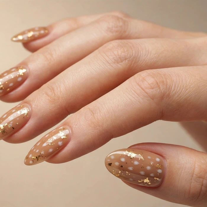 Gold Foil-Touched Bambi Nails