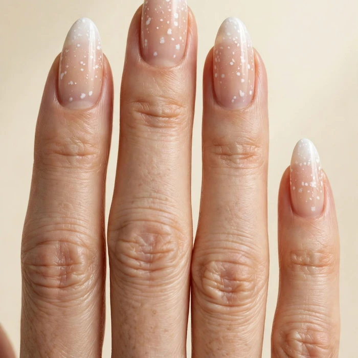 Nude-and-White Ombré with Spots