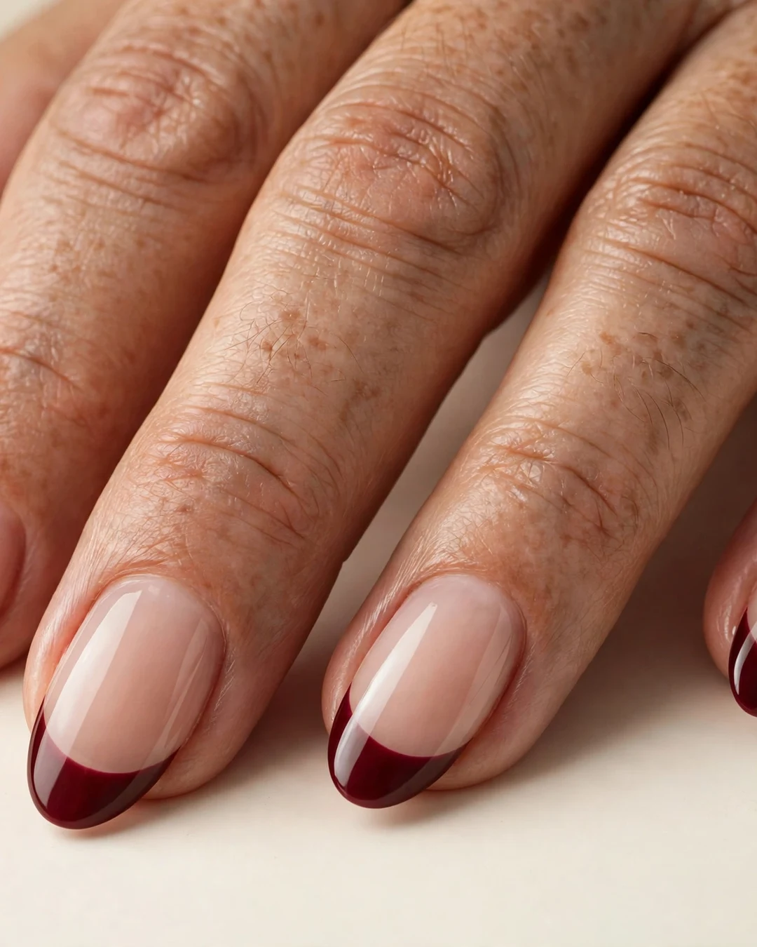 Burgundy French Tips