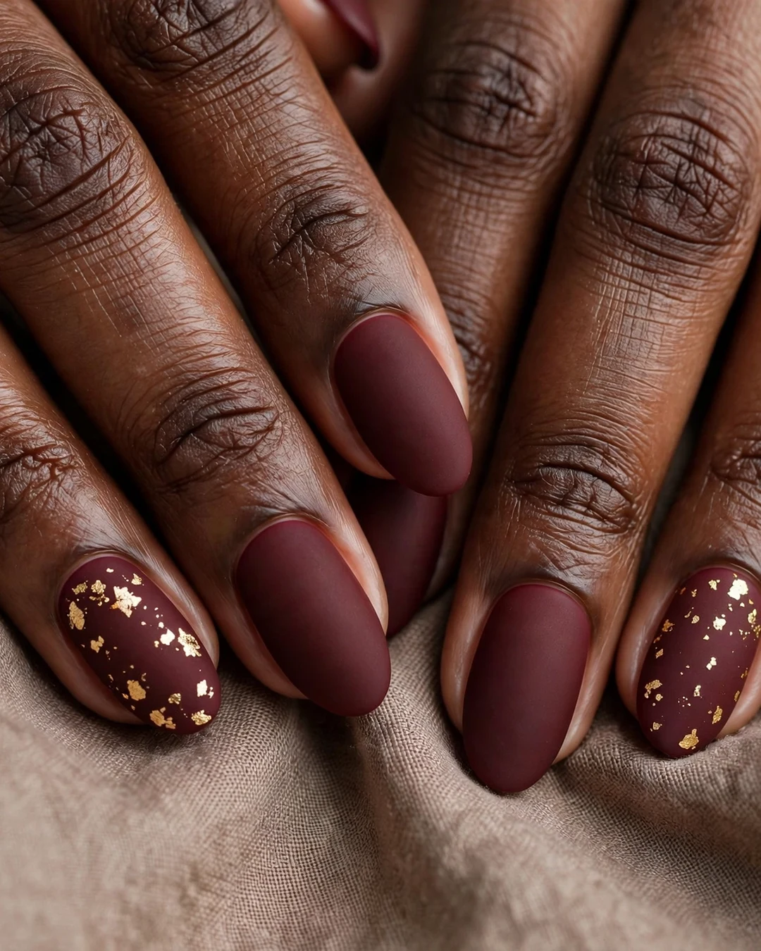 Matte Burgundy with Gold Foil