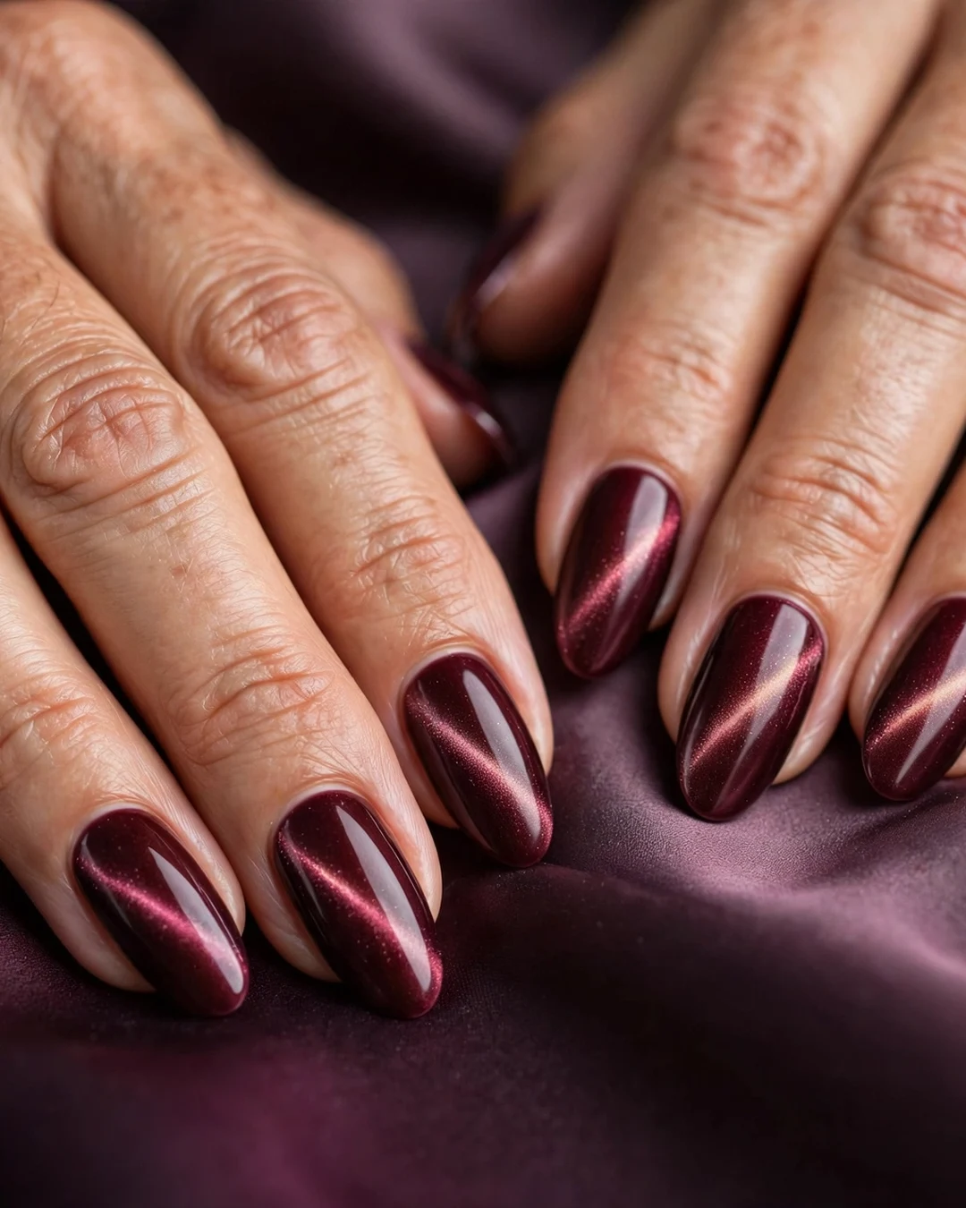 Burgundy Velvet Cat-Eye
