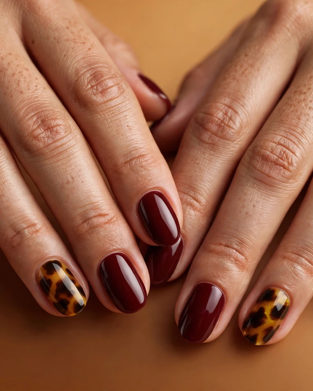Burgundy with Tortoise Accents