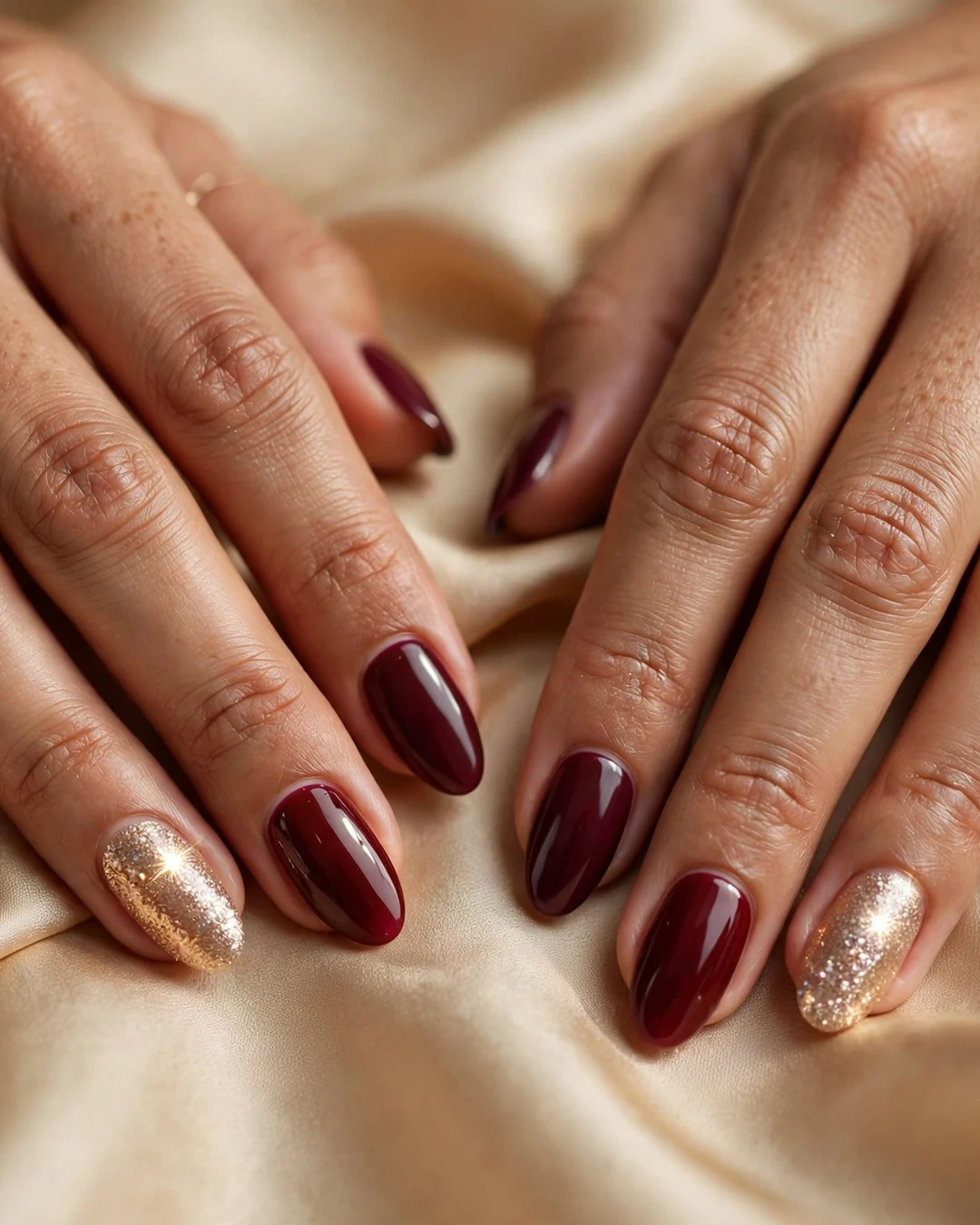 Burgundy and Champagne Glitter