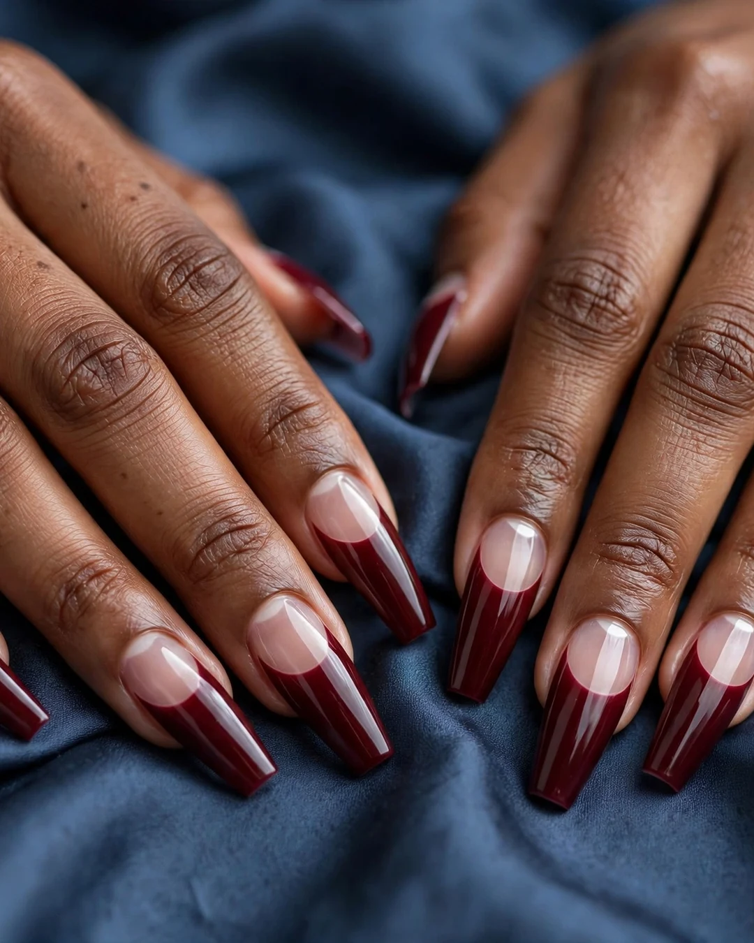 Burgundy Coffin with Negative Space