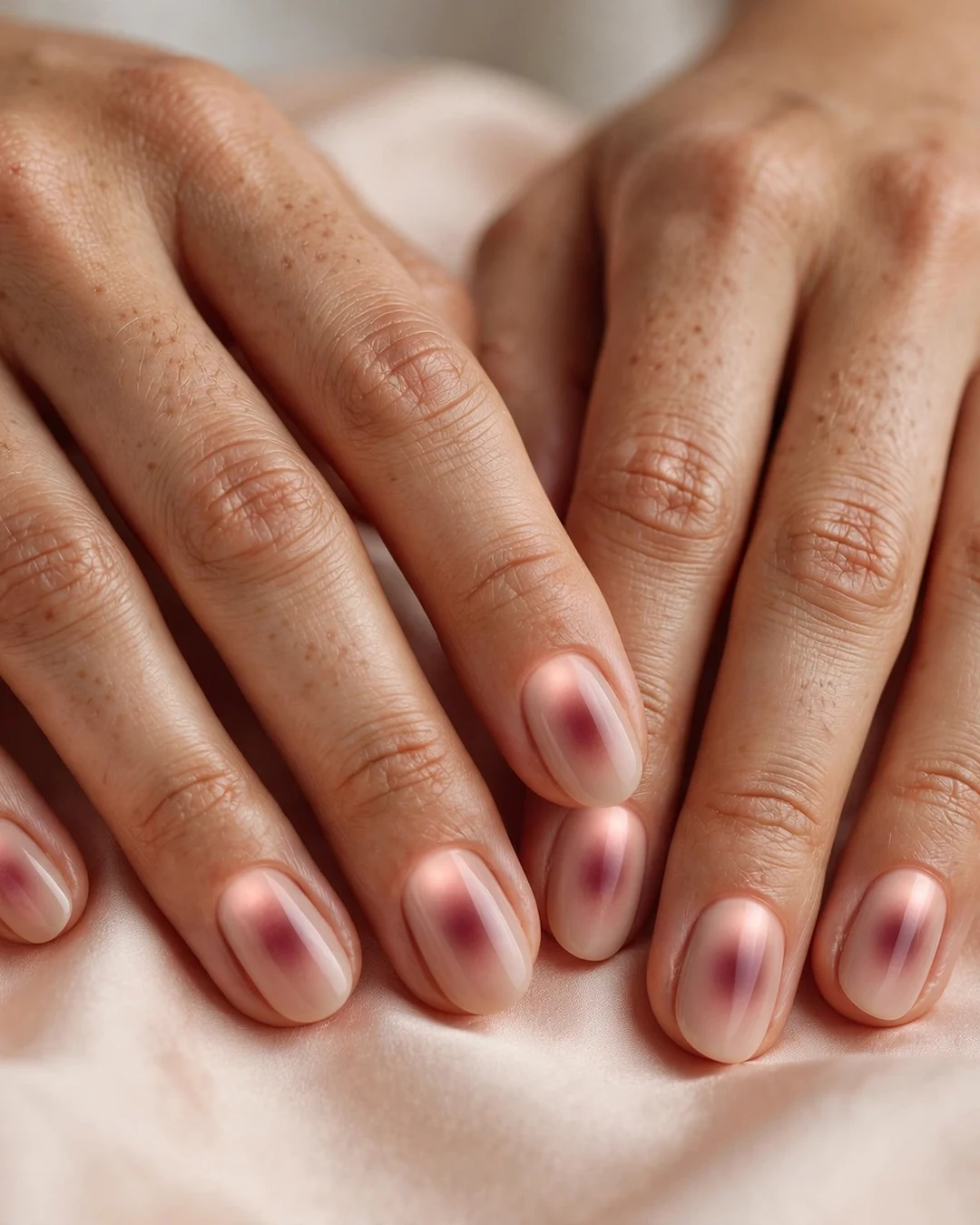 Burgundy Aura Nails