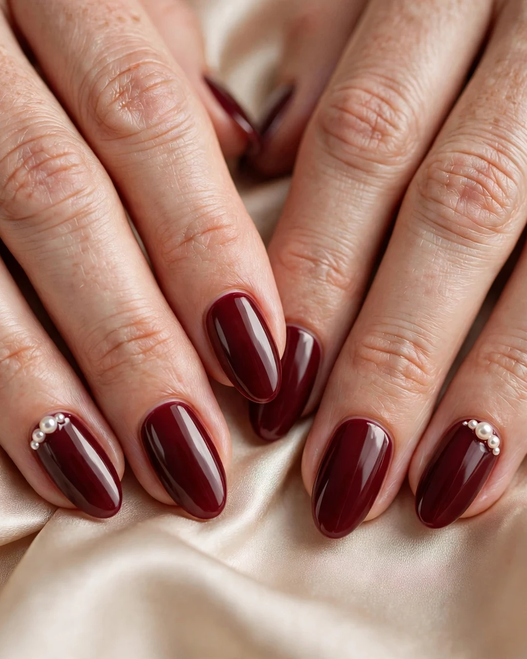 Burgundy with Pearl Accents