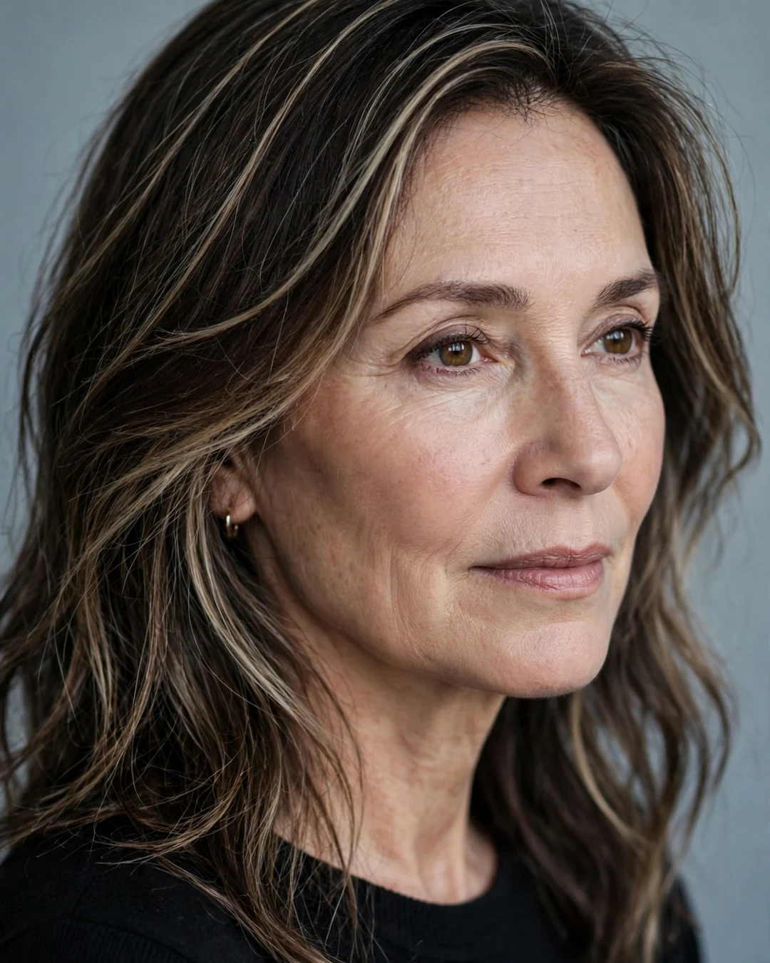 Bronde Highlights on Dark Brown Hair