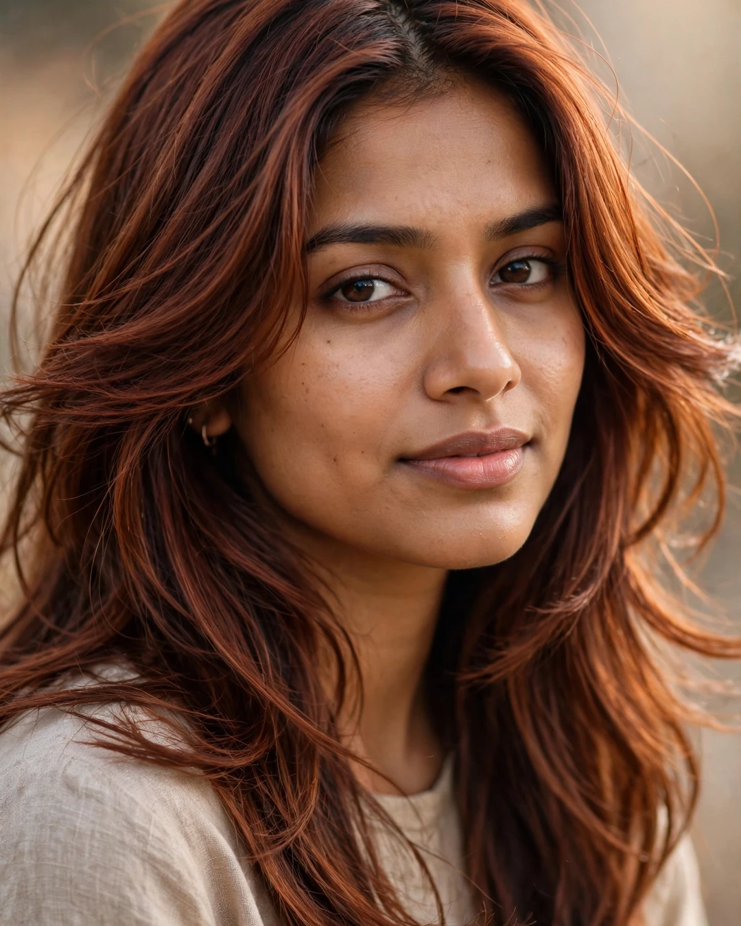 Long Layers in Cinnamon Auburn Hair