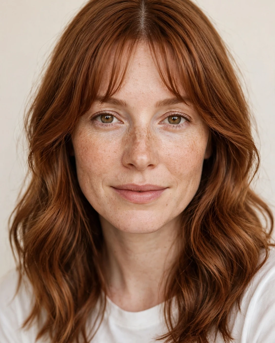 Cinnamon Auburn with Curtain Bangs