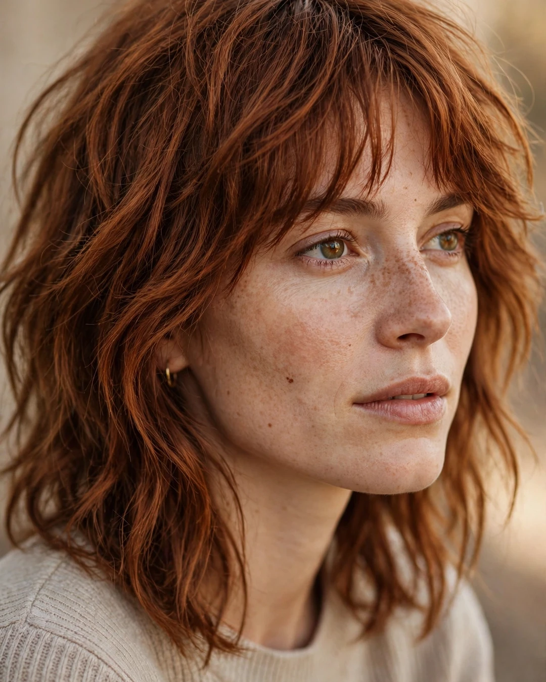 Textured Cinnamon Auburn Shag