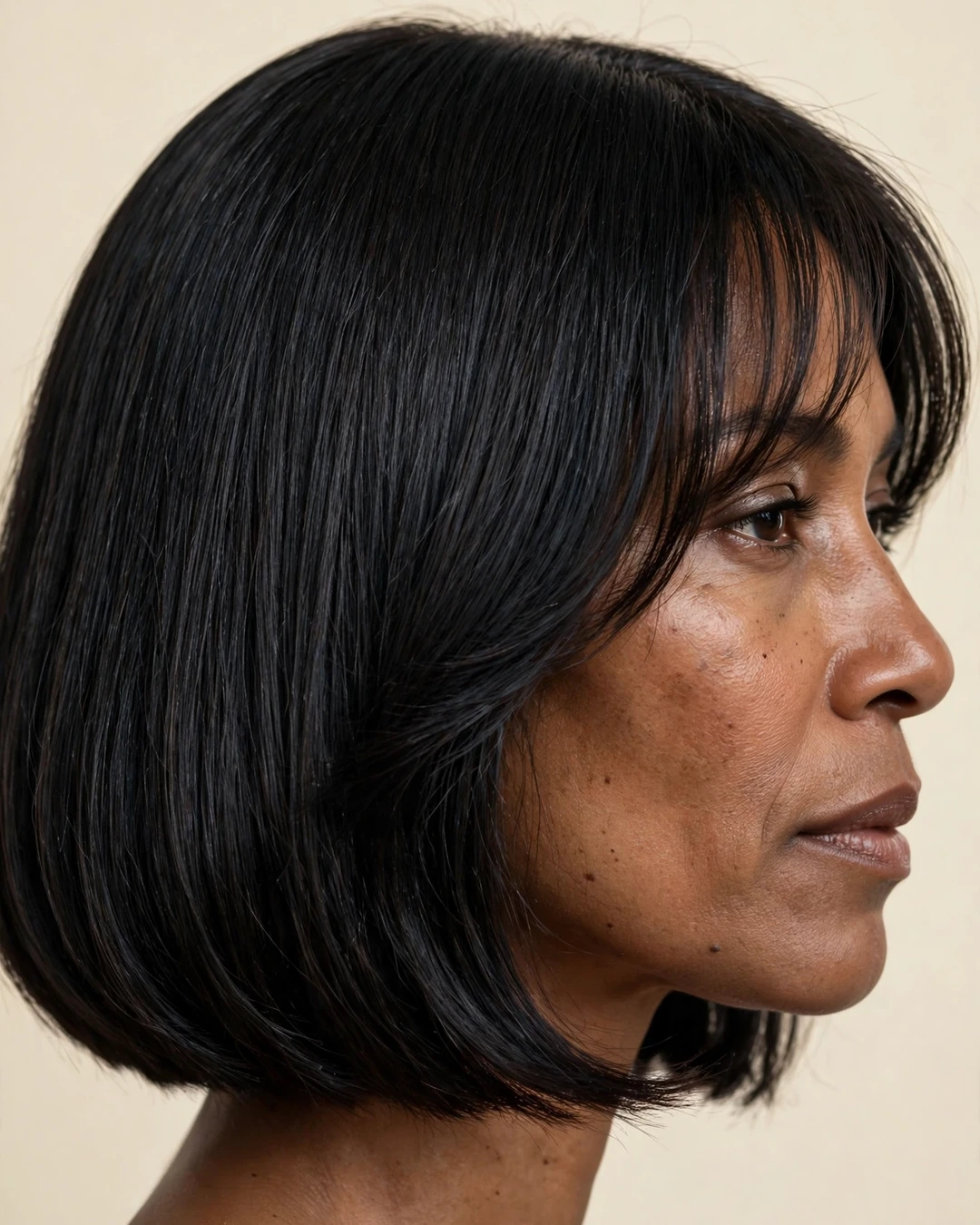 Wispy Curtain Bangs on a Bob