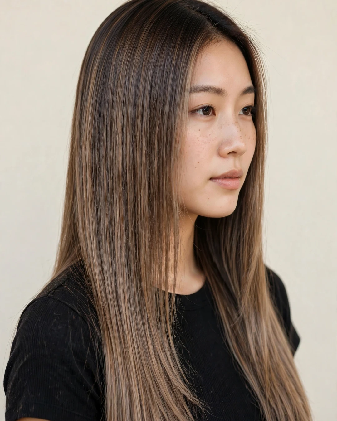 Ashy Cool-Toned Caramel Balayage
