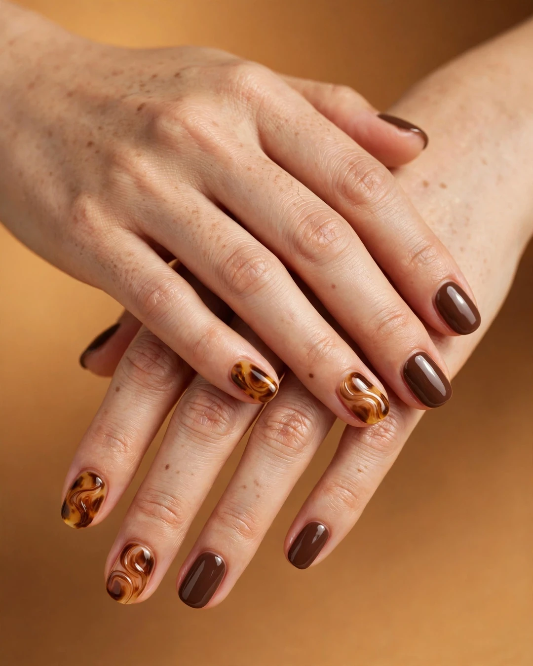 Tortoiseshell Accent Nails