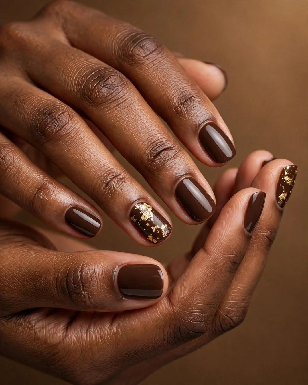 Chocolate and Gold Foil Accents