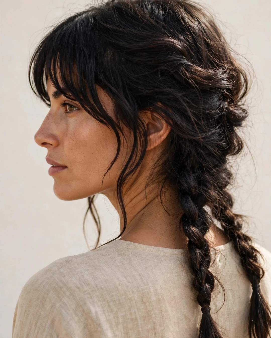 Curtain Bangs with Braids