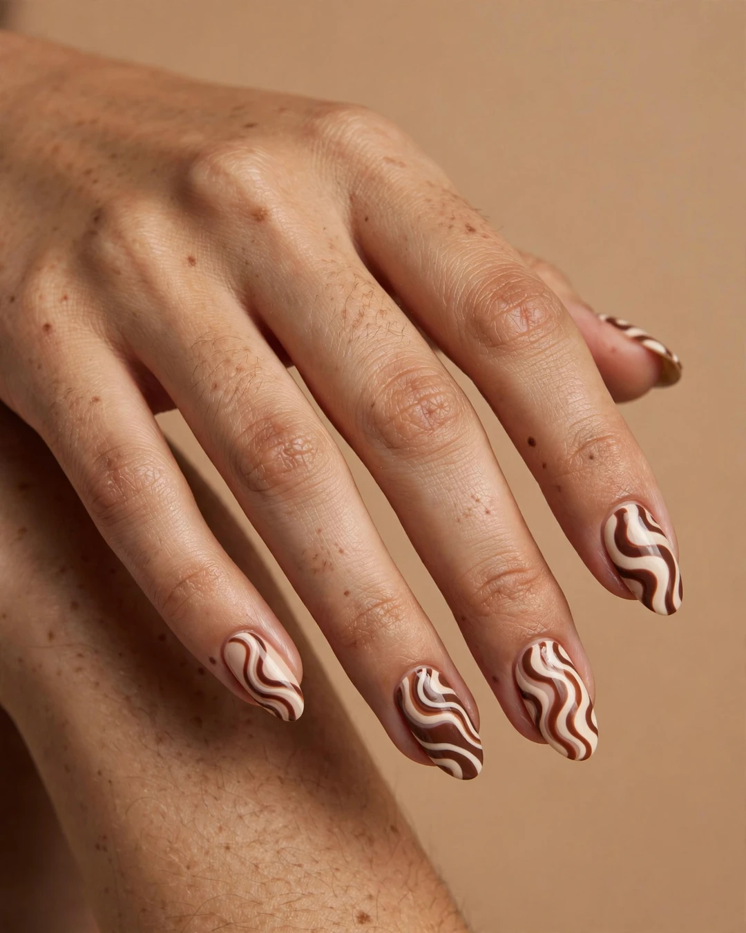 Chocolate Swirl Nails