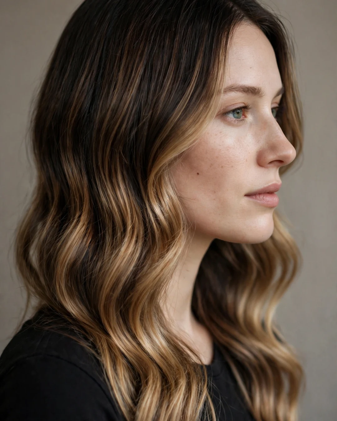 Dark-Rooted Caramel Balayage