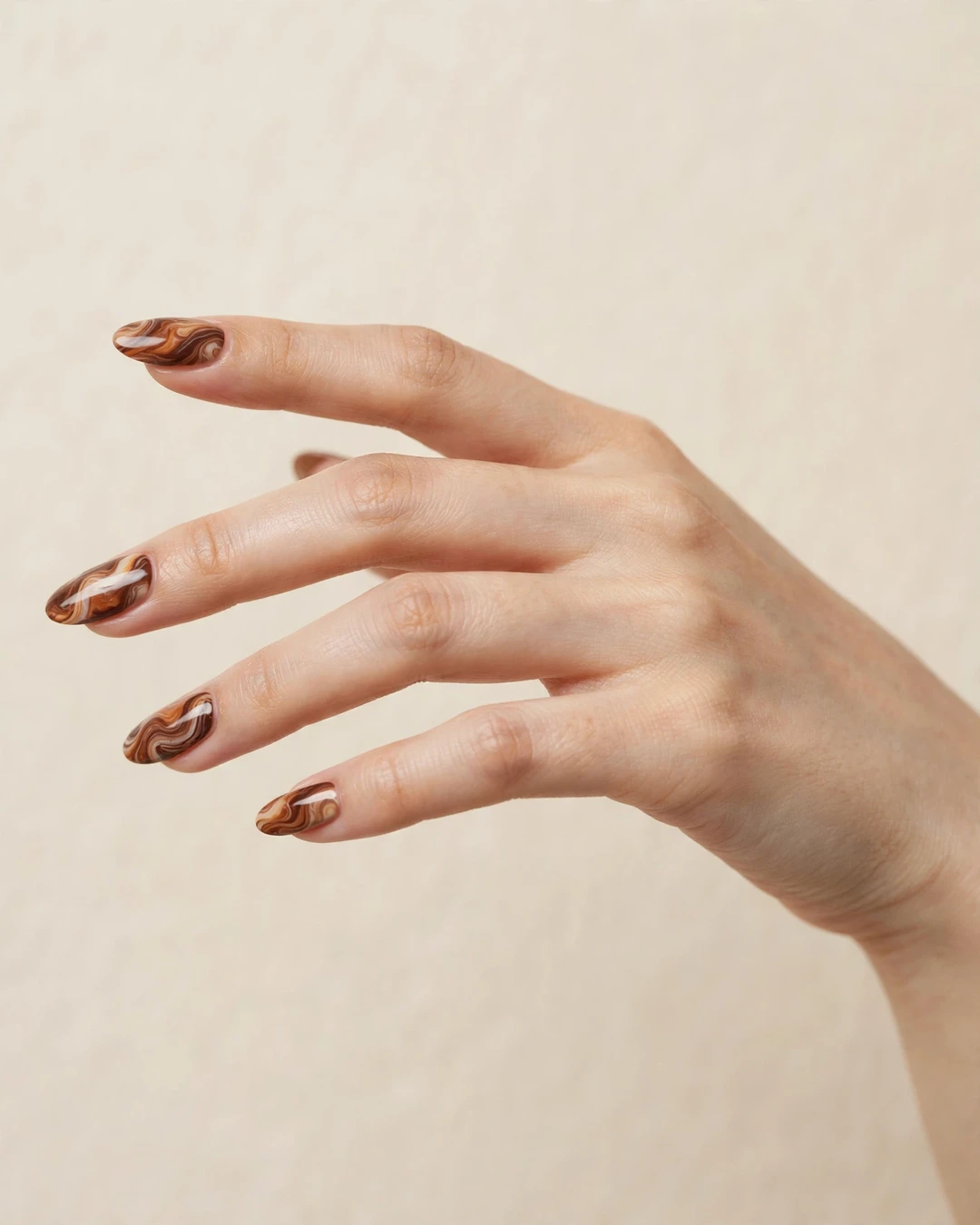 Chocolate Marble Nails