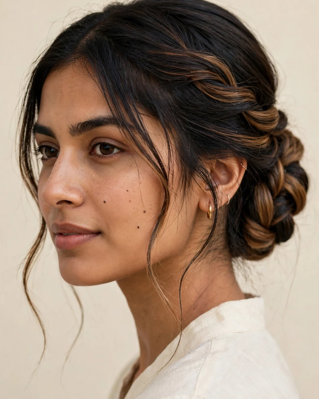 Caramel Balayage Low Chignon