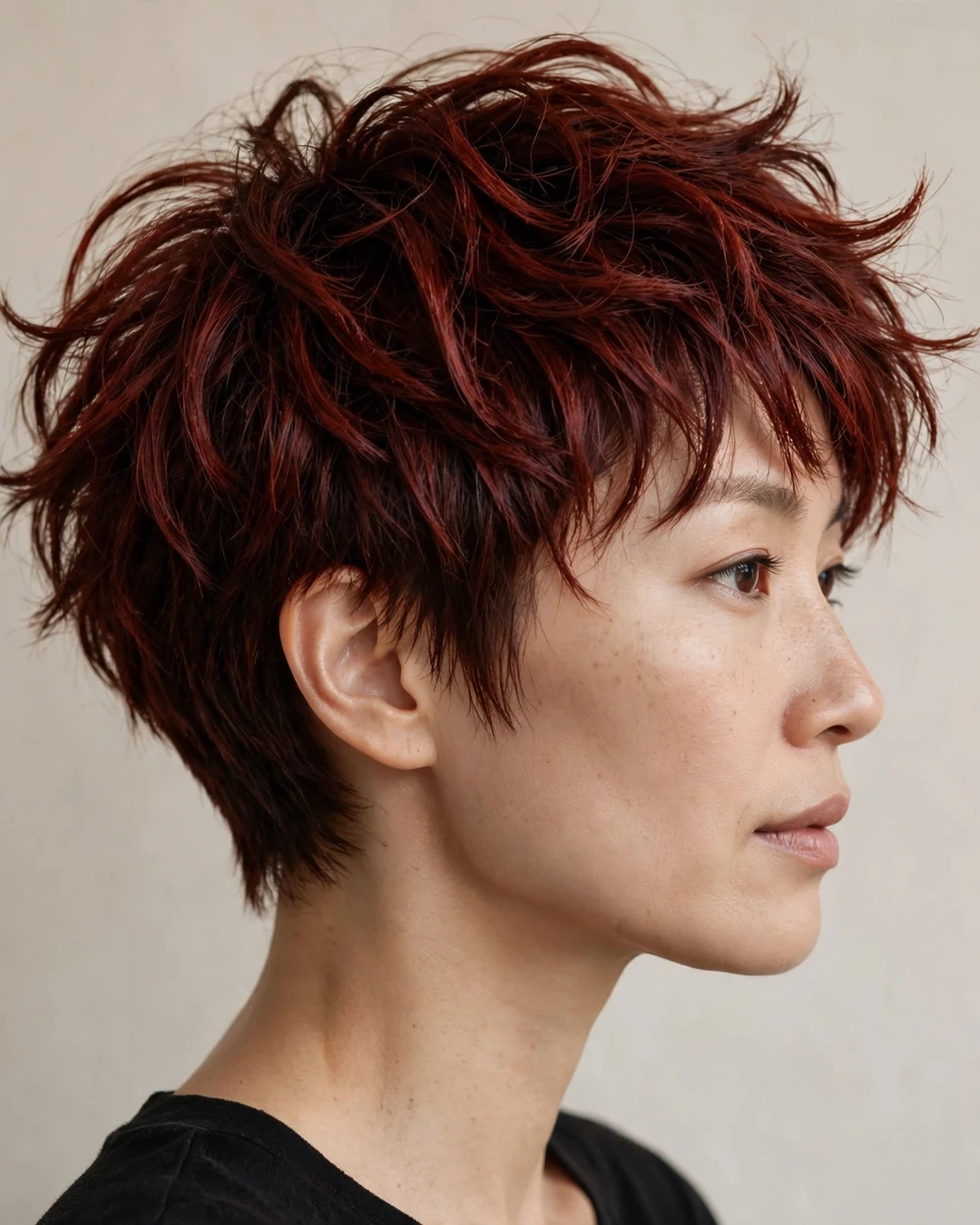 Cherry Cola Pixie Cut