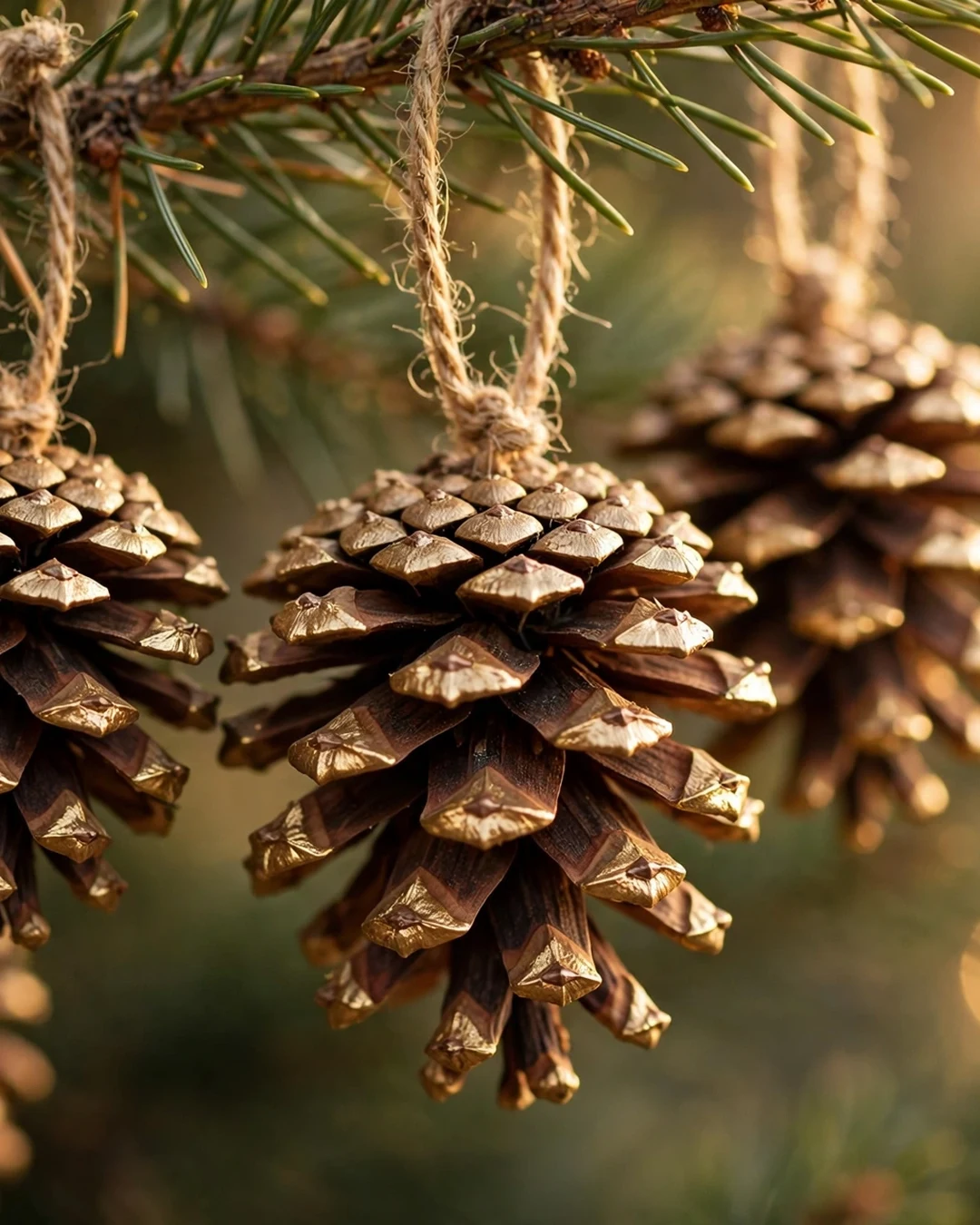 DIY Gold-Tipped Pinecones