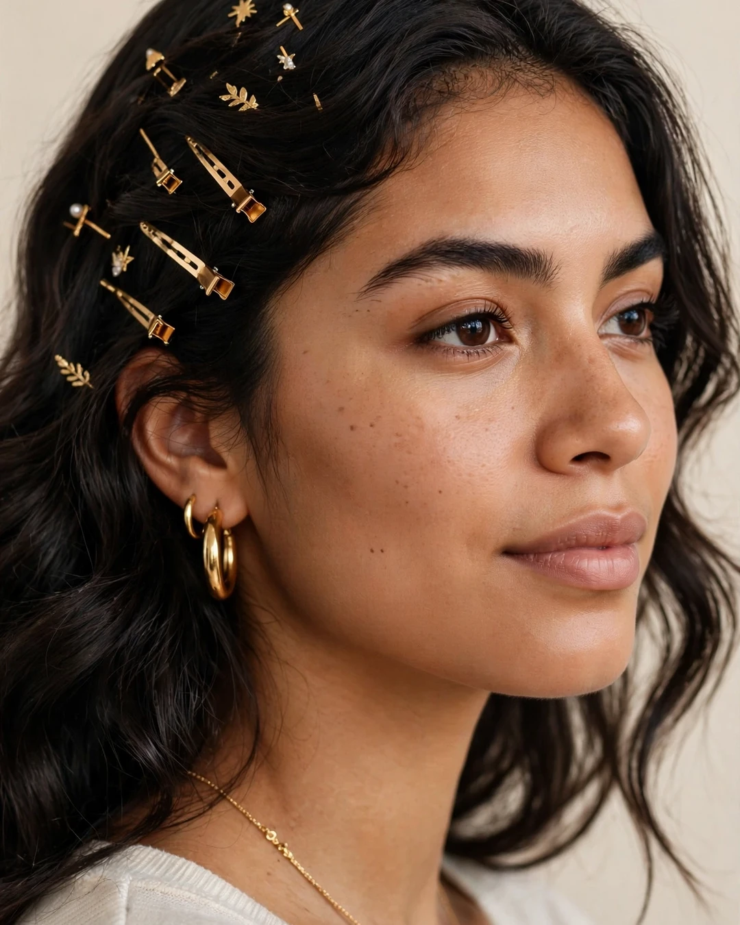 Gold Hair Accessories for Festive Christmas Hairstyles