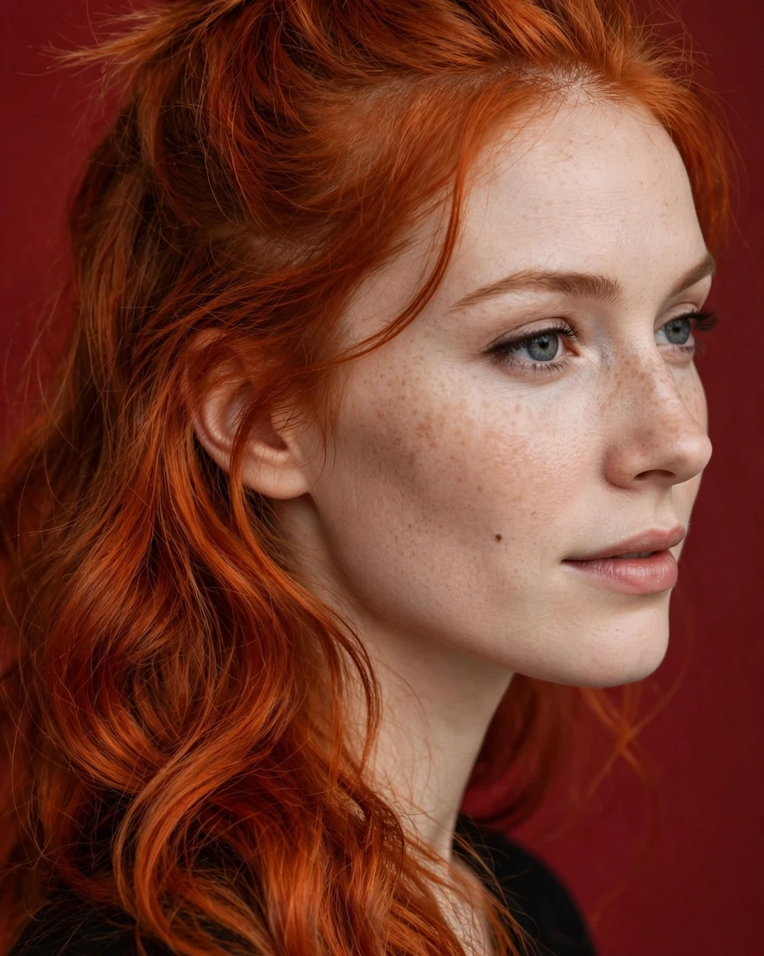 Fiery Red Half-Up Top Knots