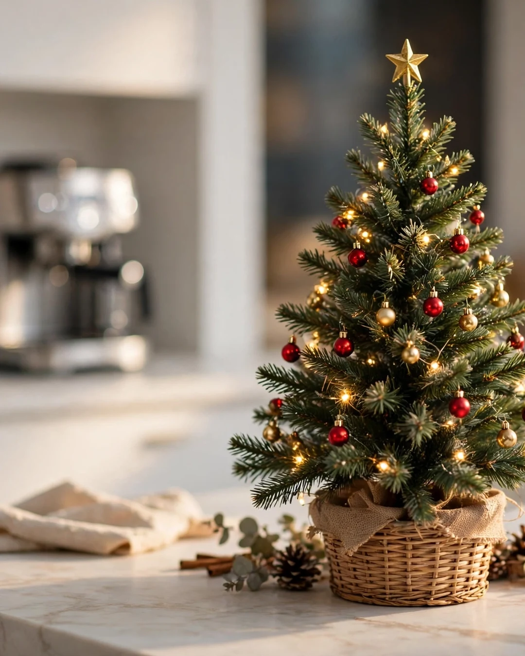 Set Up a Mini Tree on the Counter