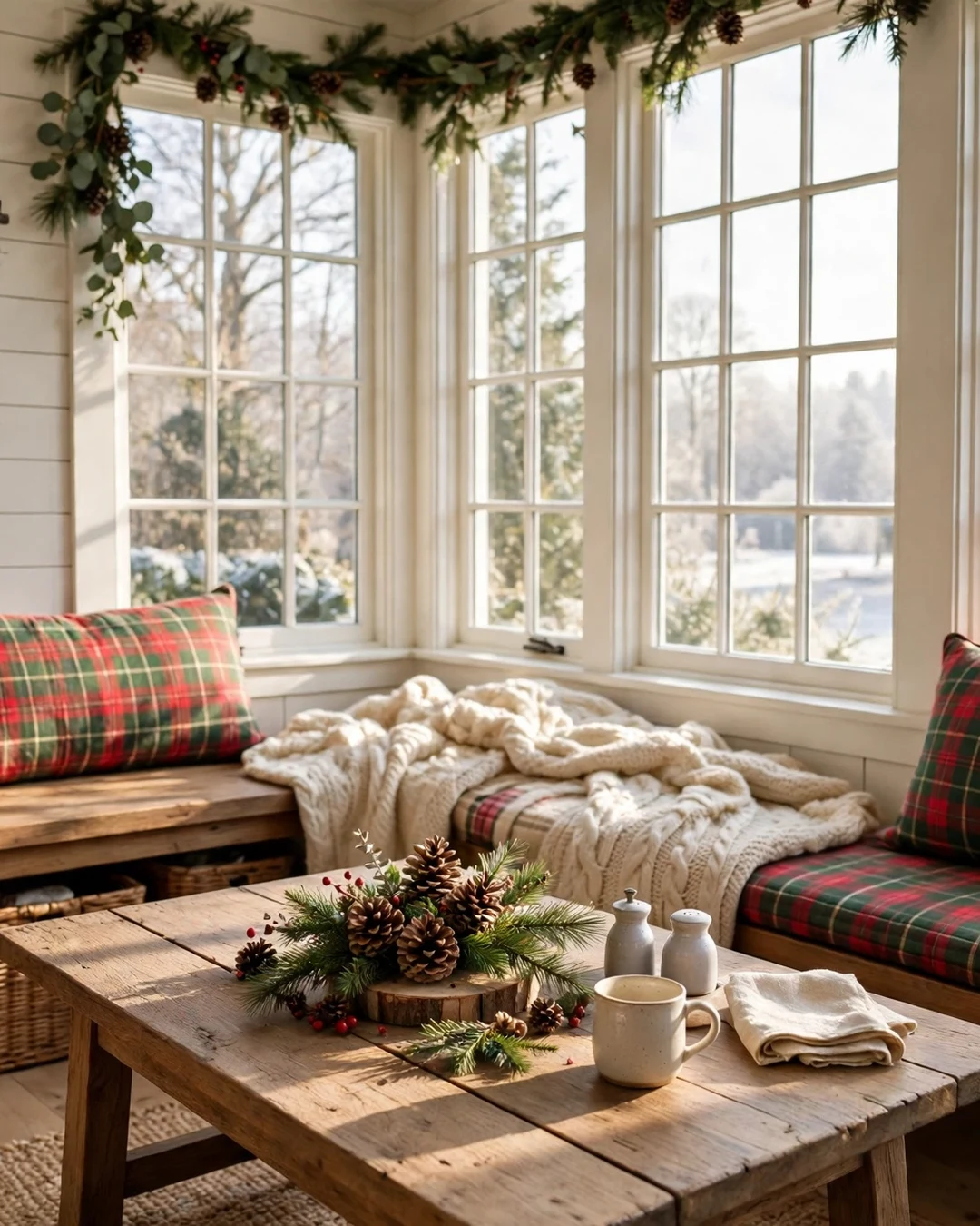 Dress the Breakfast Nook in Plaid