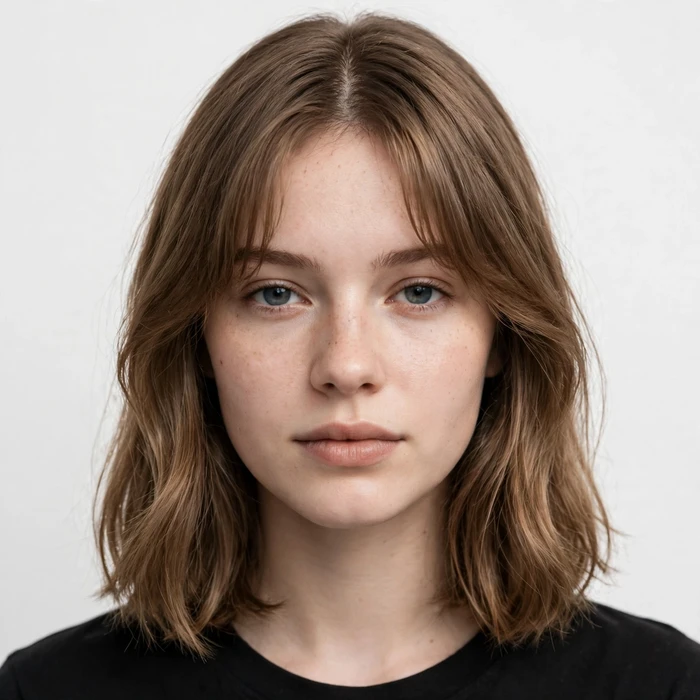 Collarbone Lob with Curtain Bangs