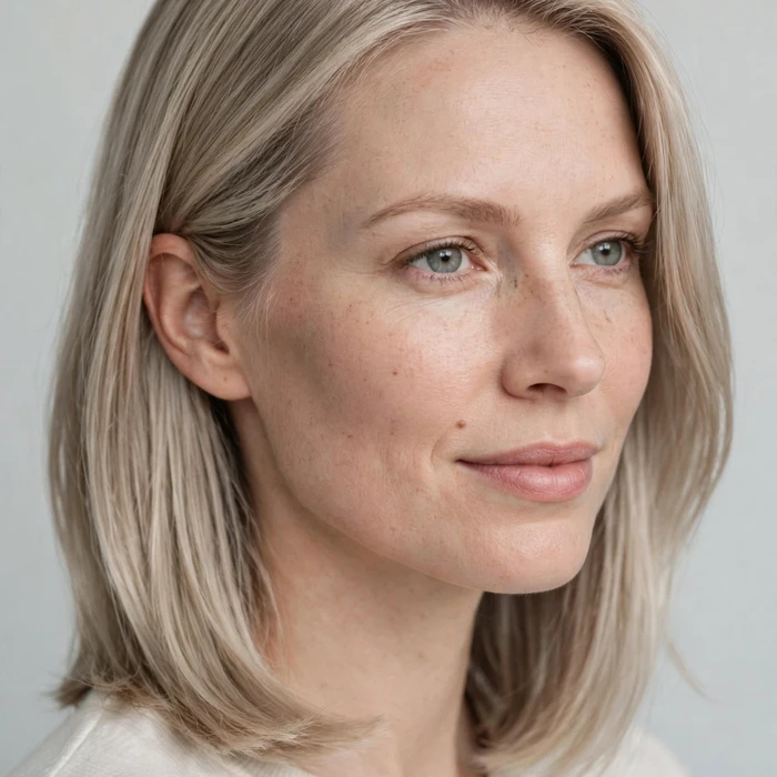 Collarbone Lob with a Side Part