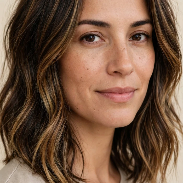 Caramel Balayage Collarbone Lob