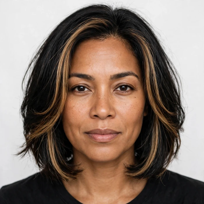 Collarbone Lob with Face-Framing Highlights