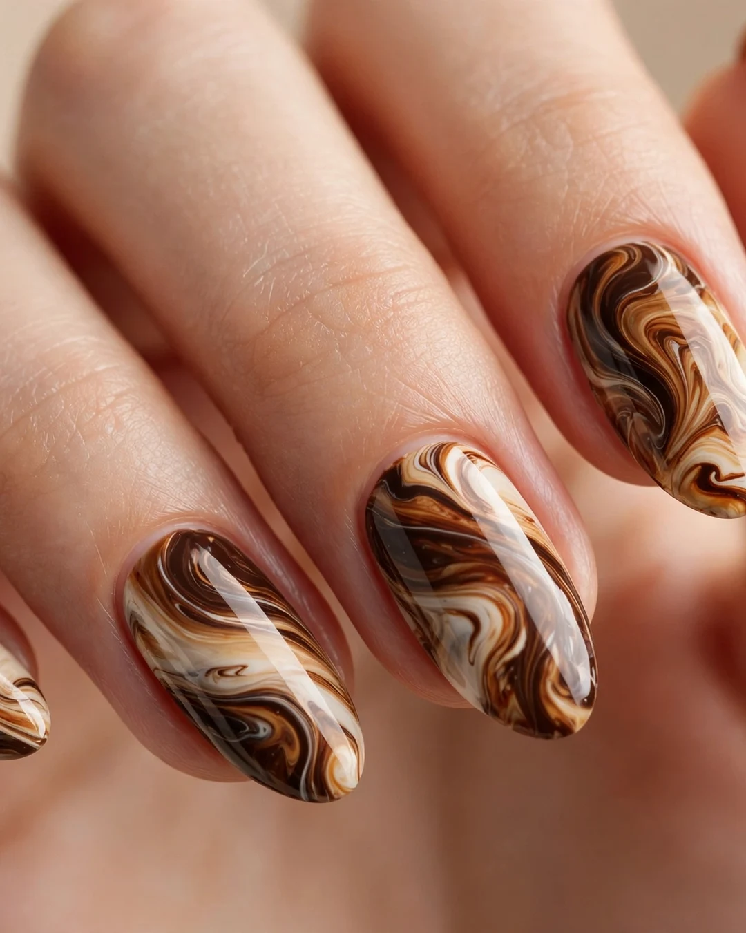 21 Coffee Marble Nail Ideas for a Cozy Fall Manicure