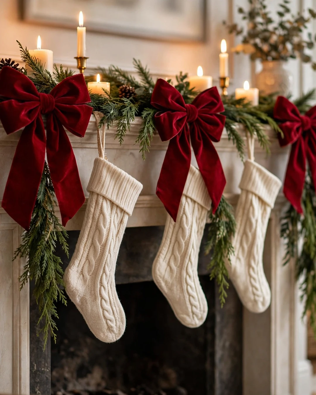 Velvet Bow Garland Swags