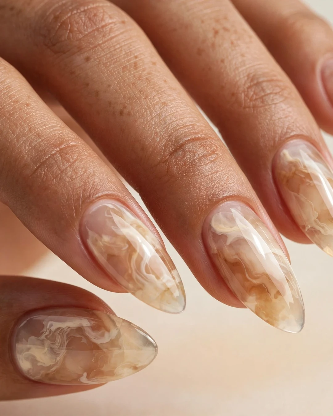 Iced Coffee Watercolor Nails