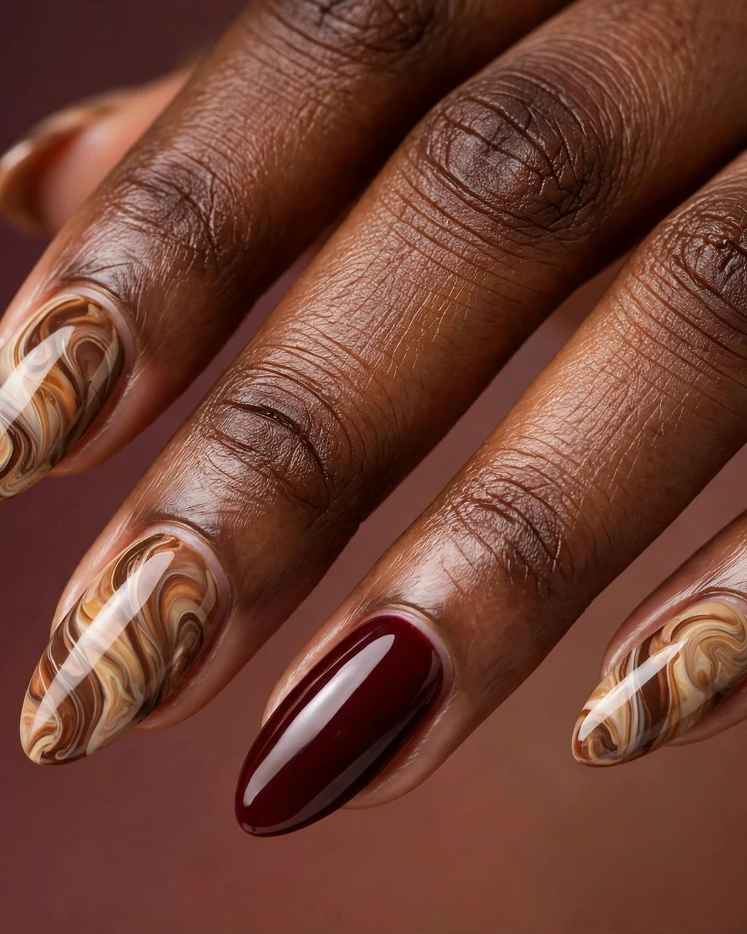 Burgundy Coffee Marble Accent