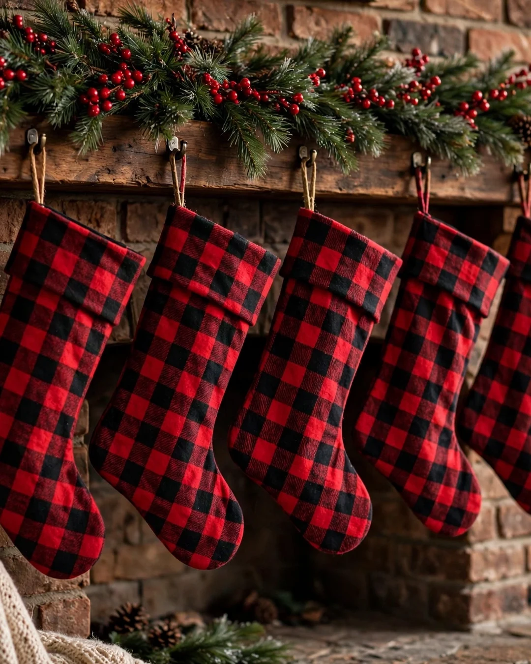Plaid Stocking Set